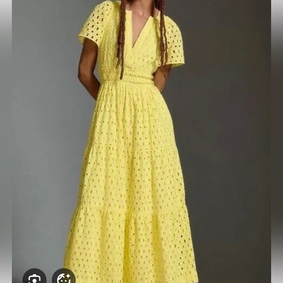 Anthropologie Dresses & Skirts - Anthropologie Yellow Eyelet Somerset Maxi Dress - M